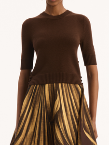 *VIRTUAL TRUNK SHOW* Oscar de la Renta 3/4 Sleeve Buttons Detail Pullover