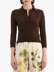 *VIRTUAL TRUNK SHOW* Oscar de la Renta 3/4 Sleeve Light Weight Polo