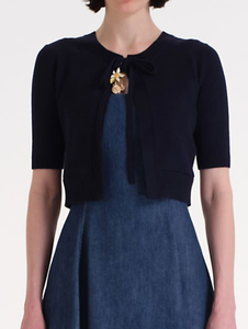 *VIRTUAL TRUNK SHOW* Oscar de la Renta Short Sleeve Twinset With Jewelry Button & Ties