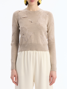 *VIRTUAL TRUNK SHOW* Oscar de la Renta Threadwork Outline Cut Out Pullover