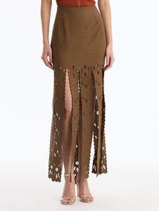 *VIRTUAL TRUNK SHOW* Oscar de la Renta Pineapple Fringe Wool Tailoring Skirt