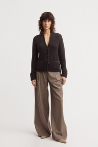 Iris Von Arnim Heliantha Stonewashed Cashmere Cardigan in Mud SW