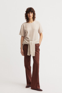 Iris Von Arnim Narcissa Silk Top in Alabaster, Size 36