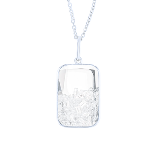 Moritz Glik 18K White Gold Ten Fourteen Necklace, 18"