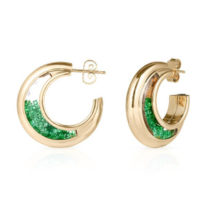 Moritz Glik 18K Yellow Gold Artemis Earrings Emerald