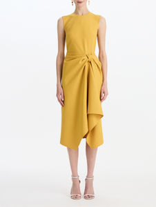 *VIRTUAL TRUNK SHOW* Oscar de la Renta Sleeveless Draped Waist Wool Cocktail Dress