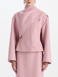 *VIRTUAL TRUNK SHOW* Oscar de la Renta Long Sleeve Double Face Wool Coating Draped Coat