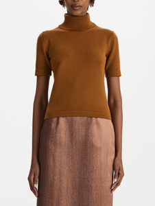 *VIRTUAL TRUNK SHOW* Oscar de la Renta Fold Over Turtle Neck Short Sleeve Pull