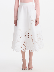 *VIRTUAL TRUNK SHOW* Oscar de la Renta Cotton Stretch Twill Embroidered Circle Skirt