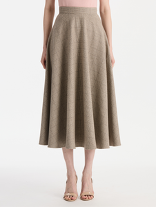 *VIRTUAL TRUNK SHOW* Oscar de la Renta Glen Plaid Wool Cashmere Tailoring Skirt