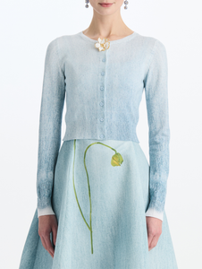 *VIRTUAL TRUNK SHOW* Oscar de la Renta Printed Cardigan With Jewelry Button