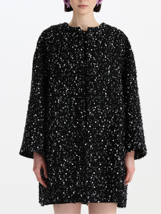 *VIRTUAL TRUNK SHOW* Oscar de la Renta Long Sleeve Peony Silk Twill Short Coat