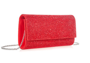 Judith Leiber Couture Perry Crystal Clutch in Red