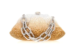 Judith Leiber Couture Gemma Crystal Caviar Golden Gradient