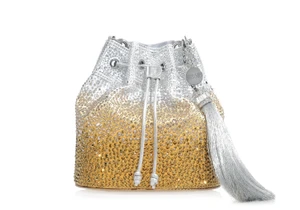 Judith Leiber Couture Piper Bucket Caviar Gradient Golden