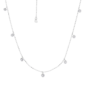 Graziela Gems 18K White Gold Tiny Floating Diamond Necklace