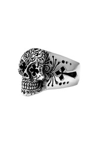 King Baby Studio Day of the Dead Skull Ring, Size 11