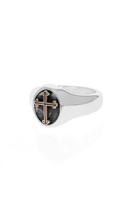 King Baby Studio Traditional Cross Ring with Gold Alloy, Size 12