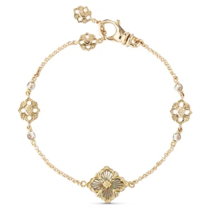 Buccellati Opera Tulle 18K Yellow Gold Mother of Pearl Bracelet, Size 16
