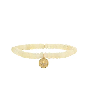 Sydney Evan 14K Yellow Gold & Diamond Tiny Bee Coin Charm on Ethiopian Opal Rondelle