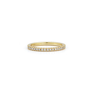 Jade Trau 18K Yellow Gold White Diamond Pave Eternity Band 1.6, Size 6.5