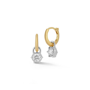 Jade Trau Petite Two-Tone Sienna Huggie Drops