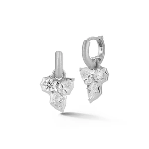 Jade Trau Platinum Poppy Huggie Drops