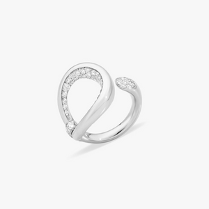 Pomellato Fantina 18K White Gold Diamond Ring, Size 54