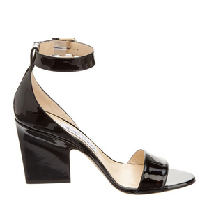 Jimmy Choo Edina 85 Patent Leather Sandals in Black, Size 36.5 Jimmy Choo Edina 85 Patent Leather Sandals in Black, Size 36.5