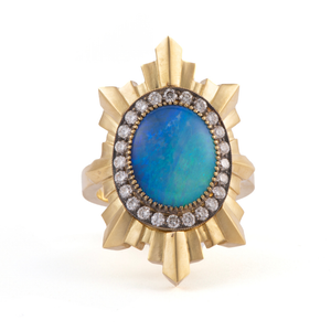Sylva & Cie. 18K Yellow Gold Stella Opal Ring, Size 7.5