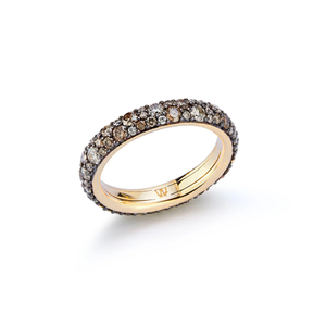 Walters Faith OC X WF 18K Yellow Gold and Champagne Diamond Band Ring, Size 7