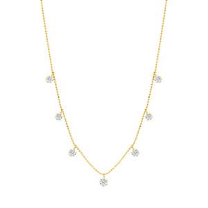 Graziela Gems 18K Yellow Gold Medium Floating Diamond Necklace