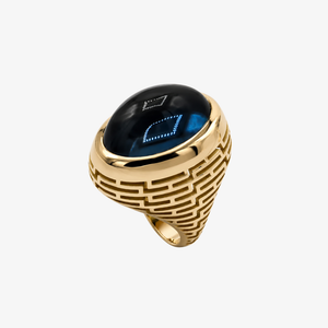 Salima Thakker Labyrinth London Blue Topaz Ring, Size 53
