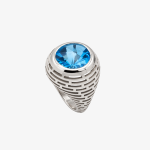 Salima Thakker Labyrinth Topaz Ring, Size 53