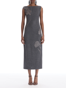 *VIRTUAL TRUNK SHOW* Oscar de la Renta Sleeveless Wool Cashmere Tailoring Cocktail Dress