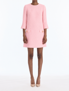 *VIRTUAL TRUNK SHOW* Oscar de la Renta Midi Sleeve Lightweight Wool Tweed Day Dress