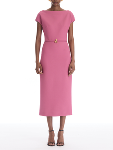 *VIRTUAL TRUNK SHOW* Oscar de la Renta Short Sleeve Bonded Stretch Wool Tailoring Dress