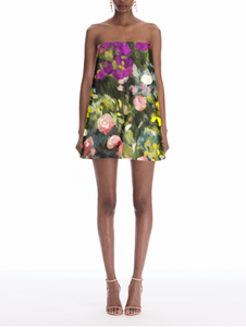 *VIRTUAL TRUNK SHOW* Oscar de la Renta Strapless Abstract Garden Shift Dress