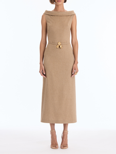 *VIRTUAL TRUNK SHOW* Oscar de la Renta Sleeveless Boatneck Wool Chasmere Tailoring Dress