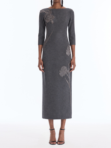 *VIRTUAL TRUNK SHOW* Oscar de la Renta 3/4 Sleeve Wool Cashmere Tailoring Cocktail Dress
