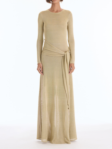 *VIRTUAL TRUNK SHOW* Oscar de la Renta Long Sleeve Metallic Slinky Knit Dress