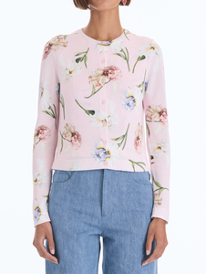 *VIRTUAL TRUNK SHOW* Oscar de la Renta Painted Iris Printed Twinset Cardigan