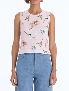 *VIRTUAL TRUNK SHOW* Oscar de la Renta Painted Iris Printed Twinset Tank