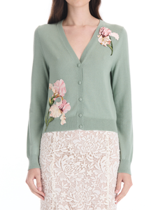 *VIRTUAL TRUNK SHOW* Oscar de la Renta Embroidered V Neck Cardigan