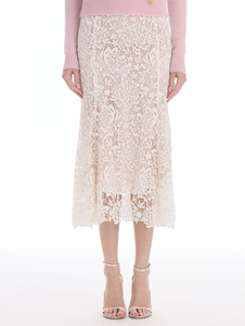 *VIRTUAL TRUNK SHOW* Oscar de la Renta Chrysanthemum 3d Guipure Skirt