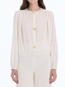*VIRTUAL TRUNK SHOW* Oscar de la Renta Long Sleeve Georgette Blouse