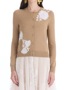 *VIRTUAL TRUNK SHOW* Oscar de la Renta Stacked Applique Cardigan