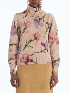 *VIRTUAL TRUNK SHOW* Oscar de la Renta Watercolor Iris Printed Pullover