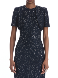 *VIRTUAL TRUNK SHOW* Oscar de la Renta Short Sleeve Sequin Tweed Cape