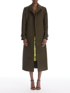 *VIRTUAL TRUNK SHOW* Oscar de la Renta Long Sleeve Silk Satin Gabardine Coat